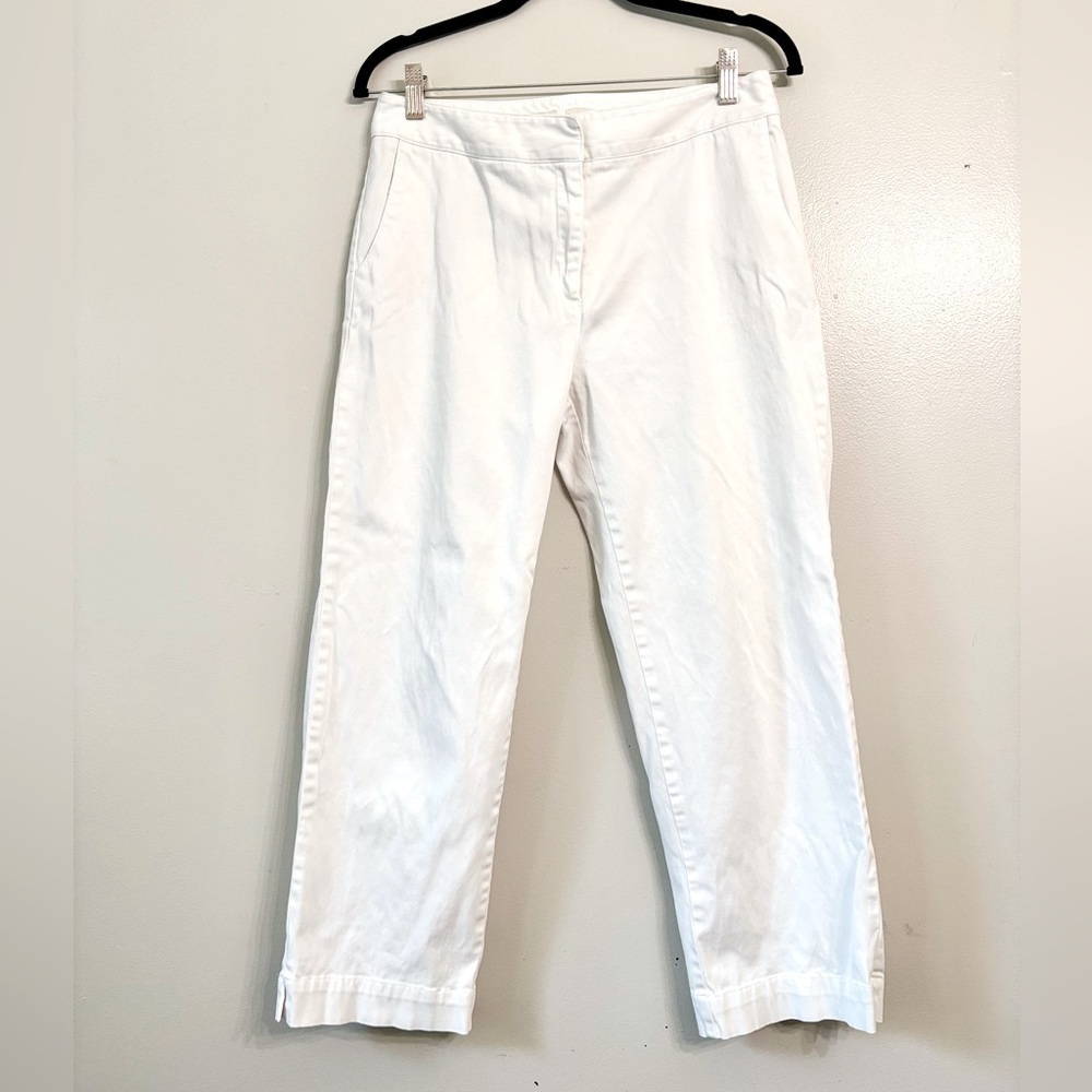 J Jill White Crop Dress Pant Cotton - Picture 4 of 7